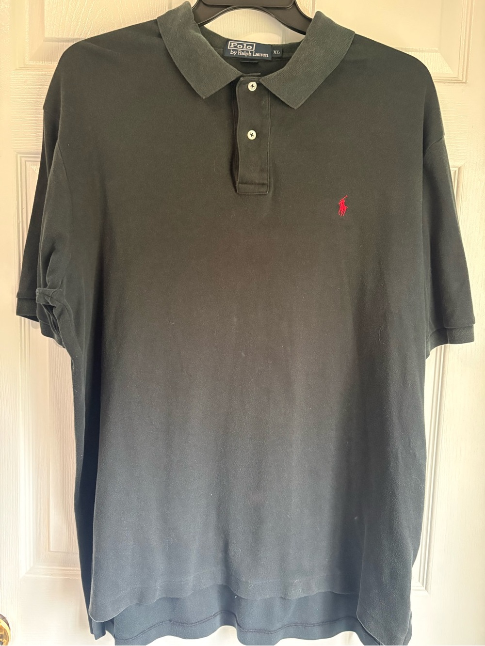 Ralph Lauren Black Polo with Red Pony Embroidery